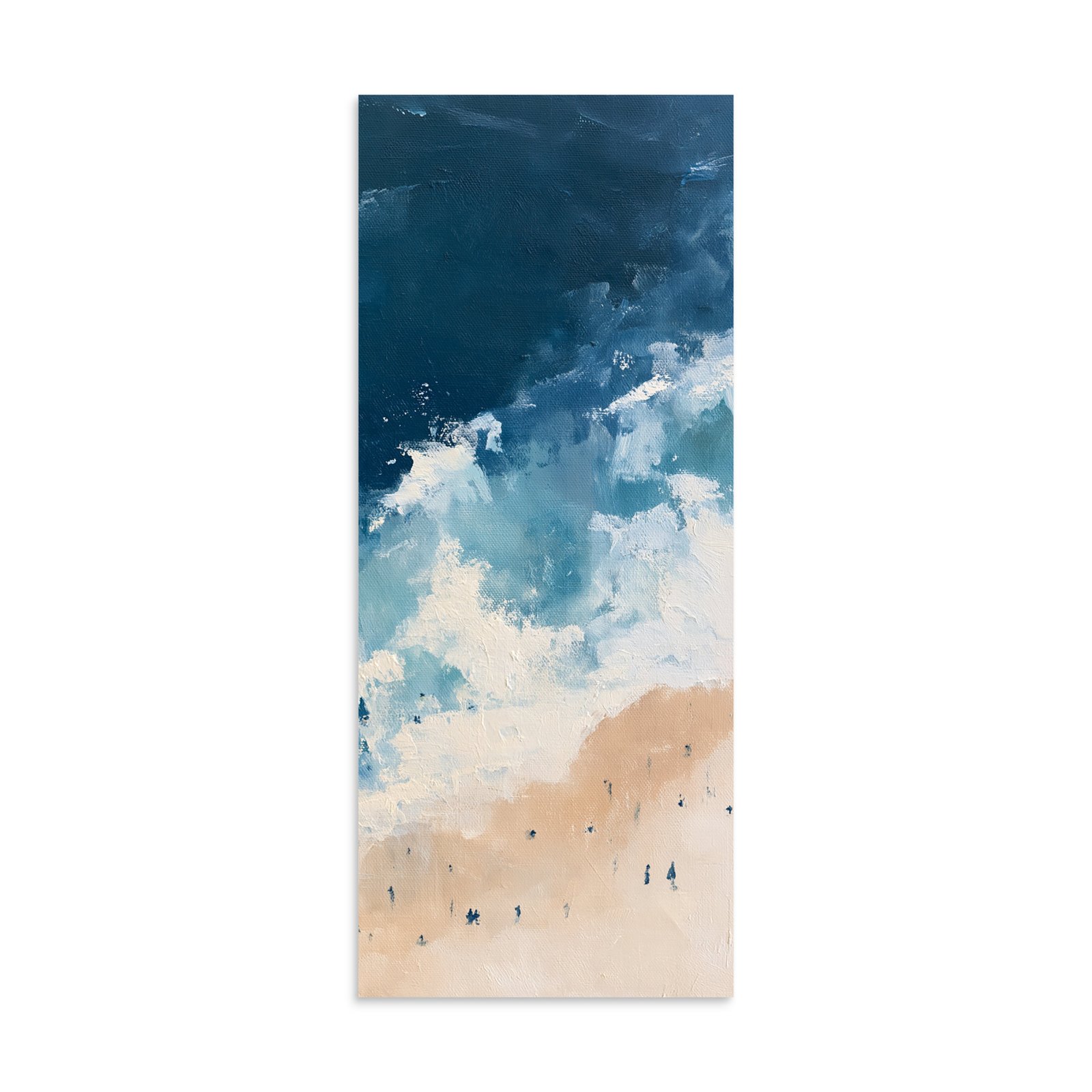 Coastal Beach Wall Art Print, Aerial Ocean Waves Abstract Painting, Nautical Blue Beige Decor, Large Beach House Poster, Coastal Print - Image 6