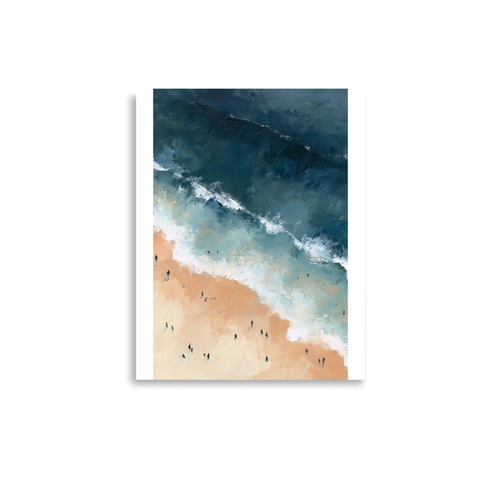 Coastal Beach Print Aerial Ocean Wall Art | Teal Blue Beige Waves Painting | Modern Coastal Decor | Nautical Printable Wall Art - Image 7
