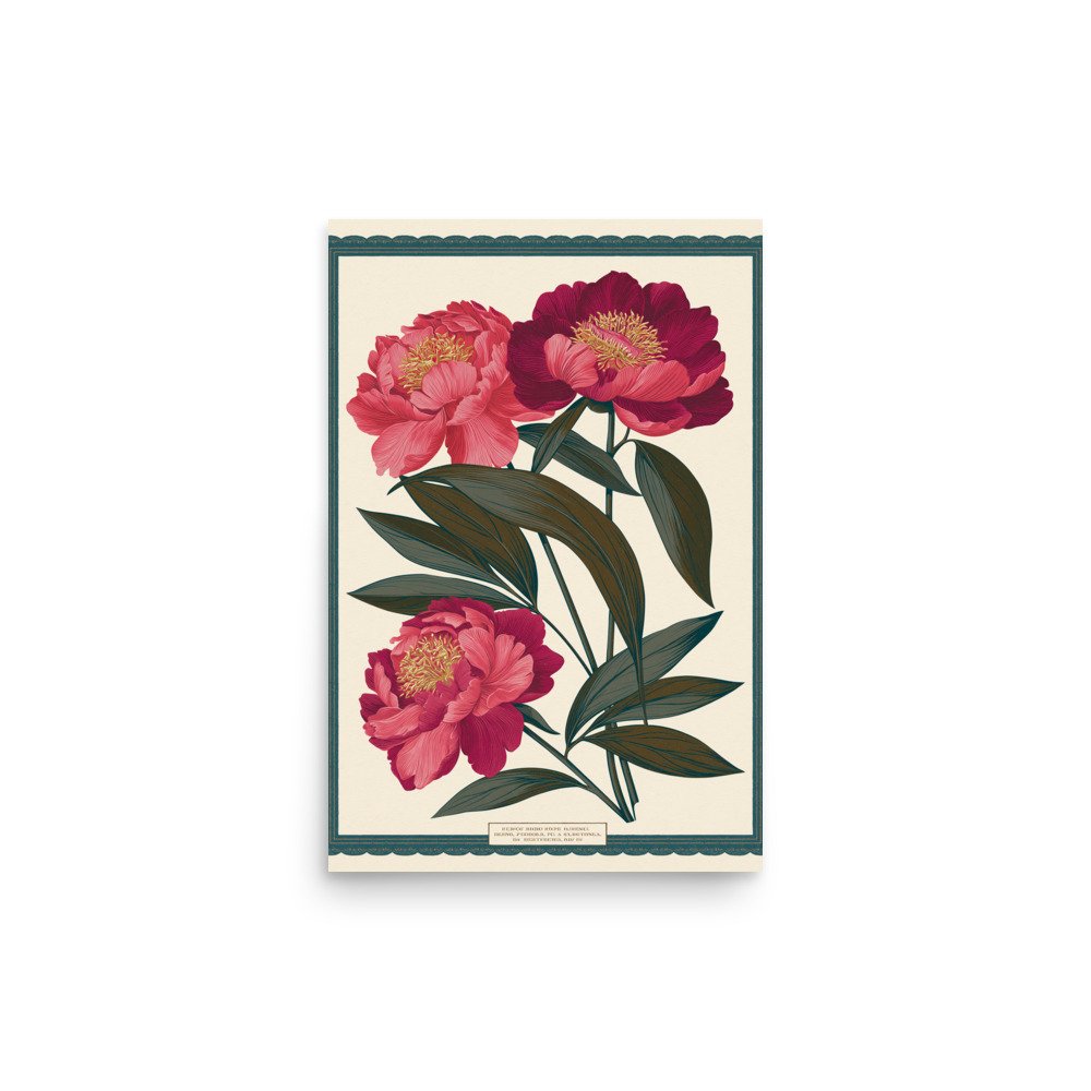 Vintage Peony Botanical Print, Pink Flower Wall Art, Antique Floral Illustration, Victorian Bedroom Decor, Cottage Core Art Print - Image 10
