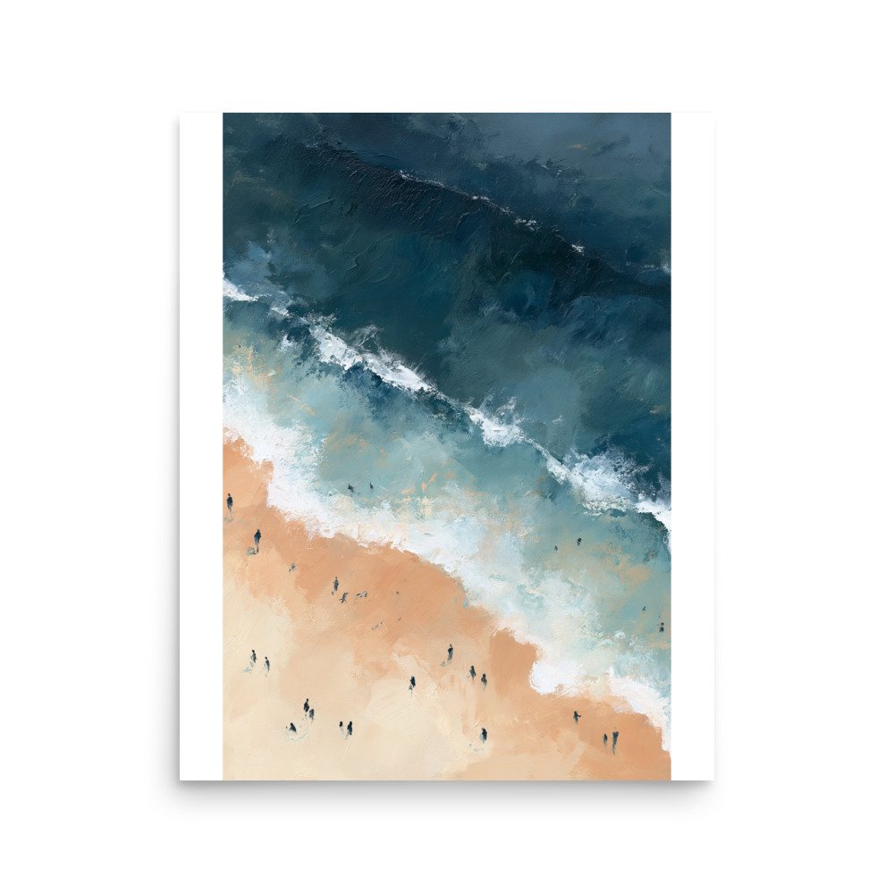 Coastal Beach Print Aerial Ocean Wall Art | Teal Blue Beige Waves Painting | Modern Coastal Decor | Nautical Printable Wall Art - Image 11