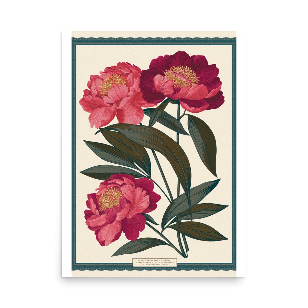 Vintage Peony Botanical Print, Pink Flower Wall Art, Antique Floral Illustration, Victorian Bedroom Decor, Cottage Core Art Print - Image 13
