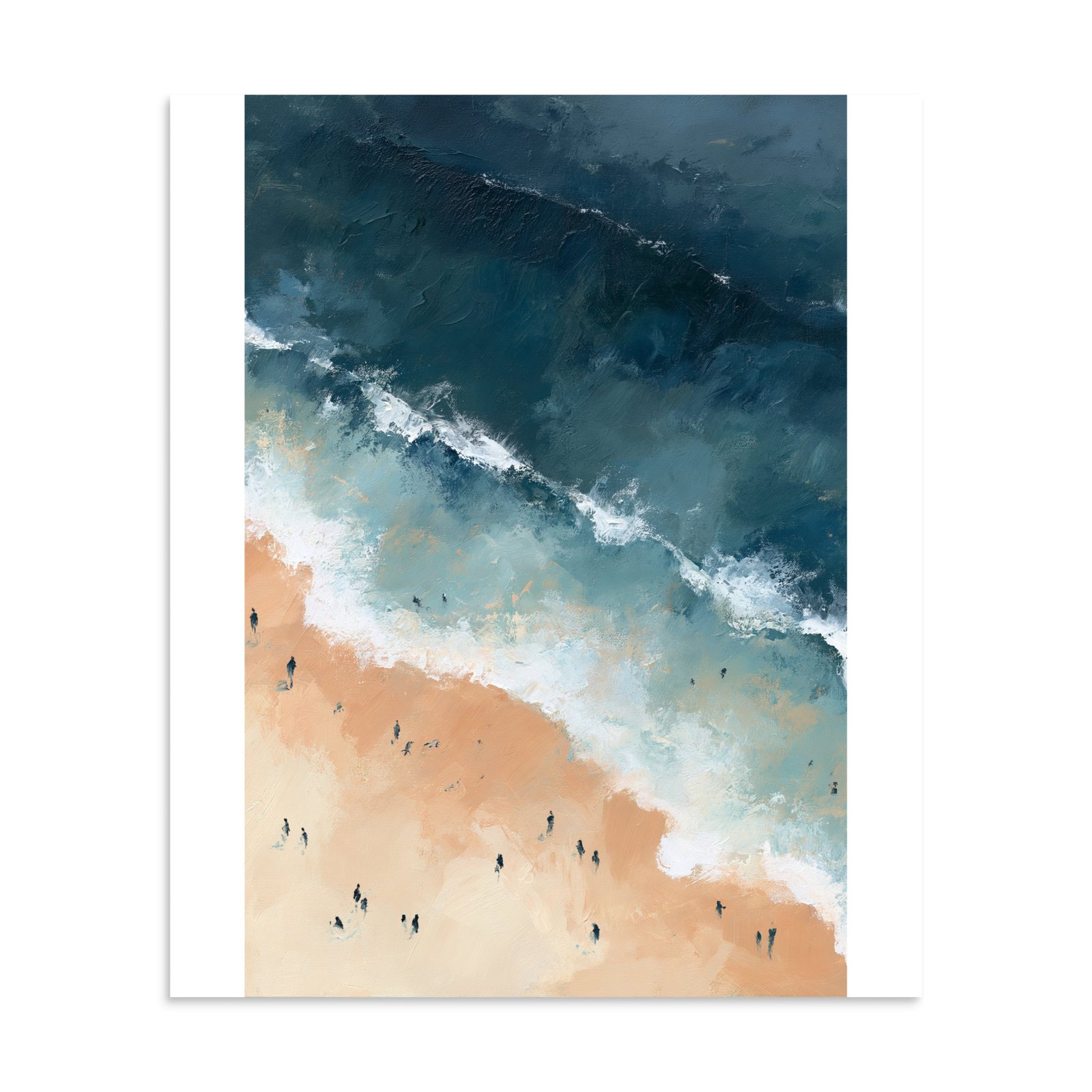 Coastal Beach Print Aerial Ocean Wall Art | Teal Blue Beige Waves Painting | Modern Coastal Decor | Nautical Printable Wall Art - Image 15