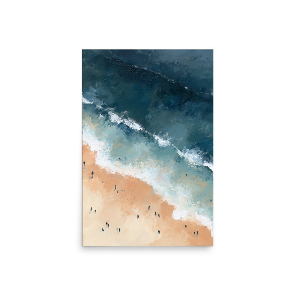 Coastal Beach Print Aerial Ocean Wall Art | Teal Blue Beige Waves Painting | Modern Coastal Decor | Nautical Printable Wall Art - Image 17
