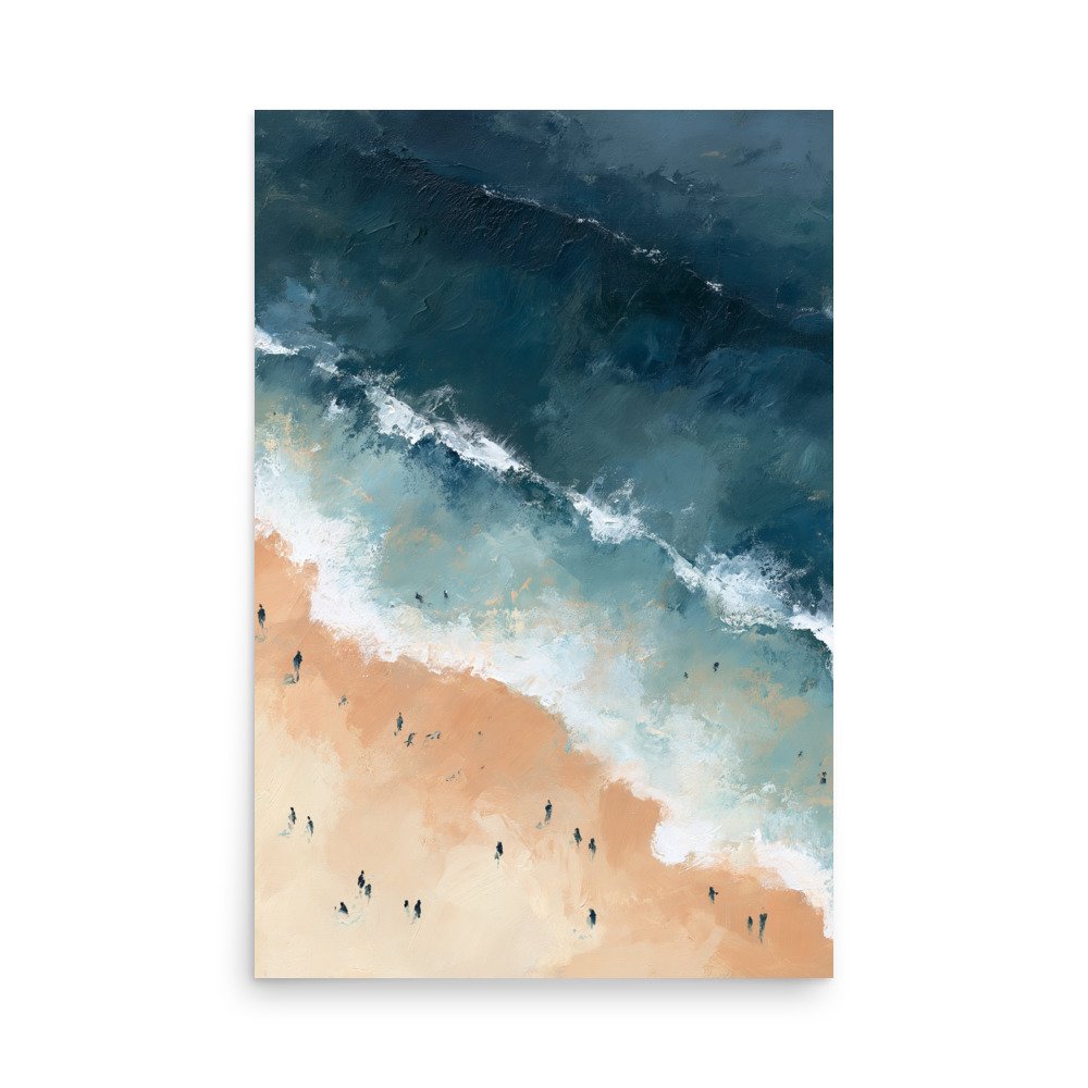Coastal Beach Print Aerial Ocean Wall Art | Teal Blue Beige Waves Painting | Modern Coastal Decor | Nautical Printable Wall Art - Image 20