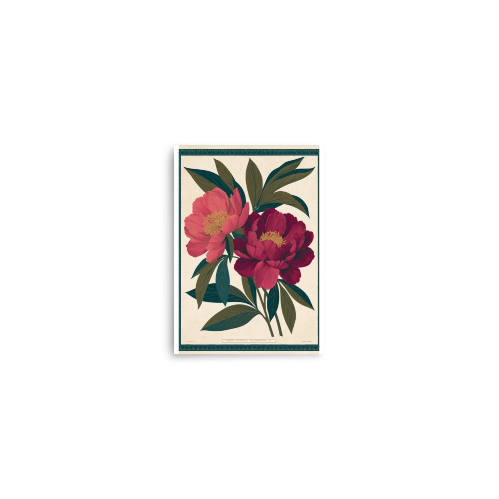 Vintage Peony Botanical Print, Antique Floral Wall Art, Pink Flower Illustration, Botanical Poster, Cottage Core Decor, Maximalist Art - Image 24