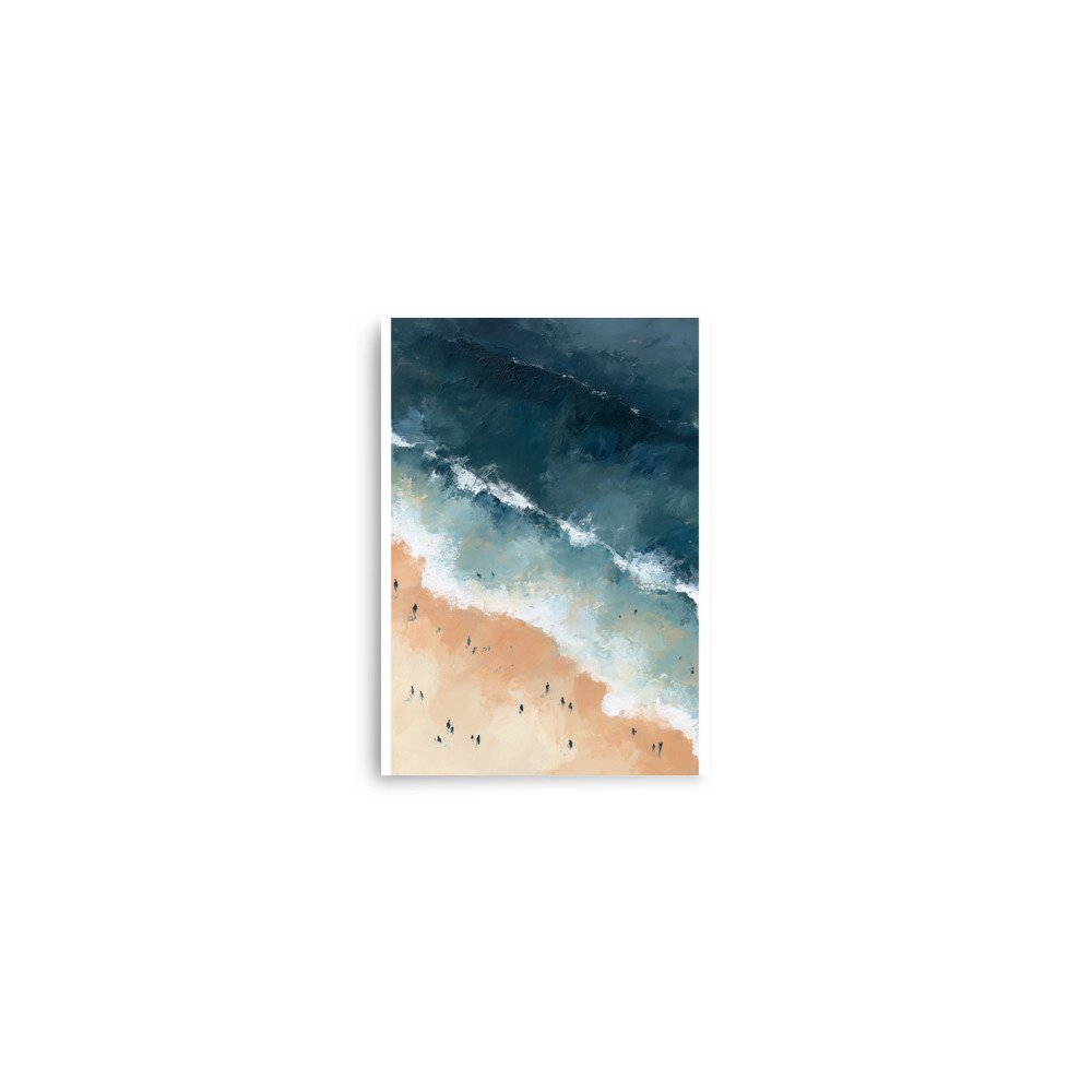Coastal Beach Print Aerial Ocean Wall Art | Teal Blue Beige Waves Painting | Modern Coastal Decor | Nautical Printable Wall Art - Image 24