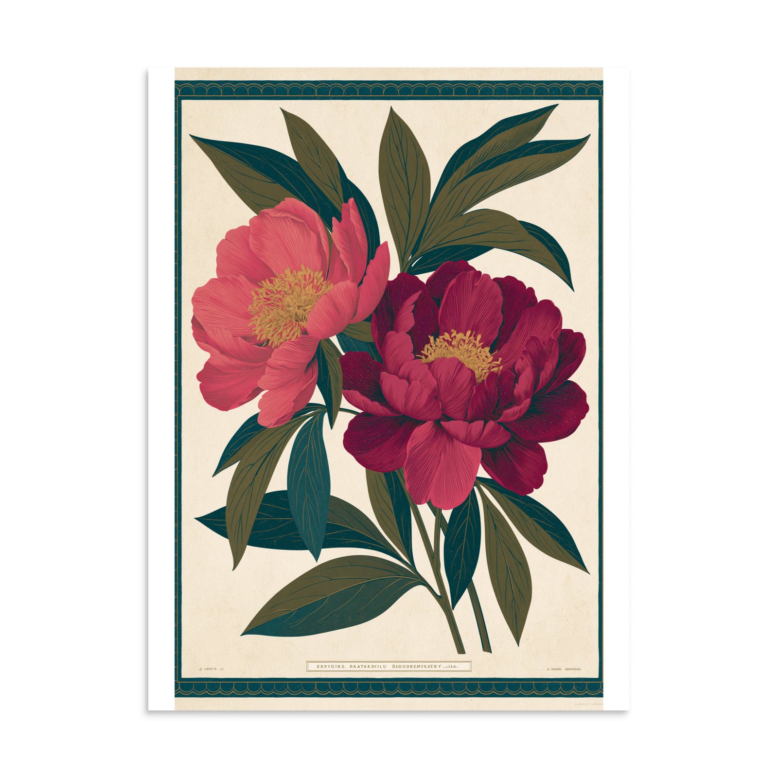 Vintage Peony Botanical Print, Antique Floral Wall Art, Pink Flower Illustration, Botanical Poster, Cottage Core Decor, Maximalist Art - Image 25