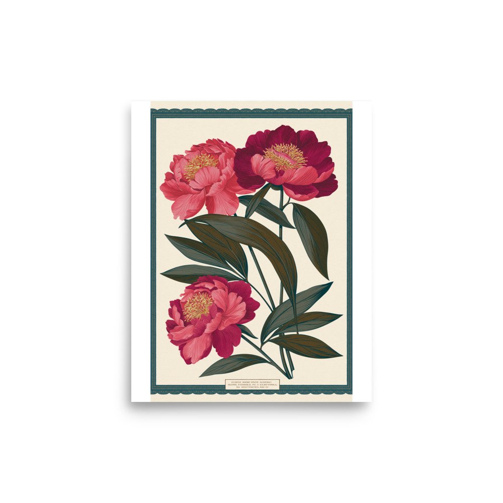 Vintage Peony Botanical Print, Pink Flower Wall Art, Antique Floral Illustration, Victorian Bedroom Decor, Cottage Core Art Print - Image 26