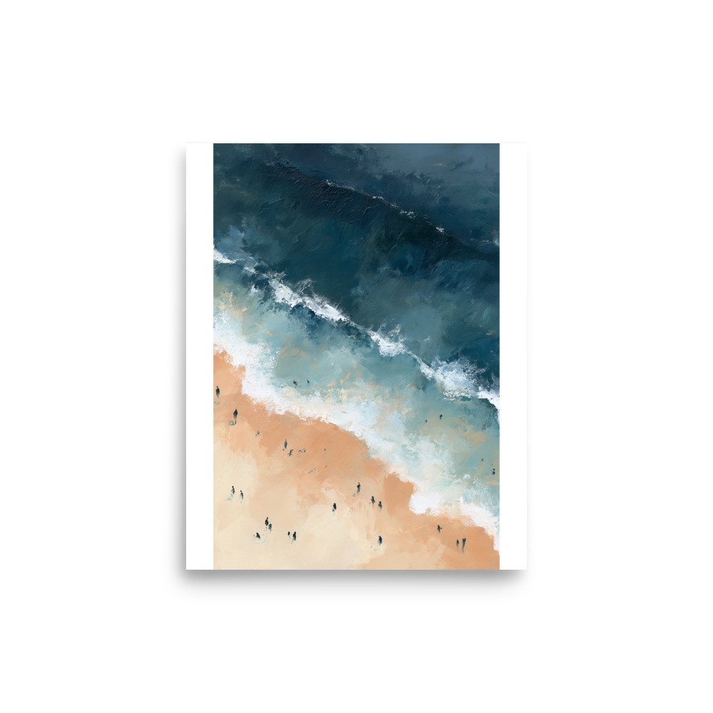 Coastal Beach Print Aerial Ocean Wall Art | Teal Blue Beige Waves Painting | Modern Coastal Decor | Nautical Printable Wall Art - Image 26
