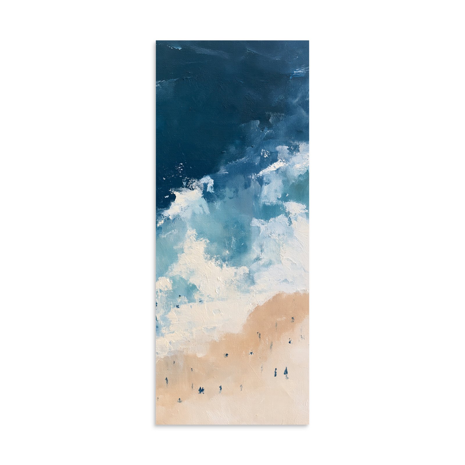 Coastal Beach Wall Art Print, Aerial Ocean Waves Abstract Painting, Nautical Blue Beige Decor, Large Beach House Poster, Coastal Print - Image 28