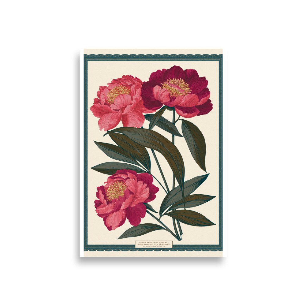 Vintage Peony Botanical Print, Pink Flower Wall Art, Antique Floral Illustration, Victorian Bedroom Decor, Cottage Core Art Print - Image 4