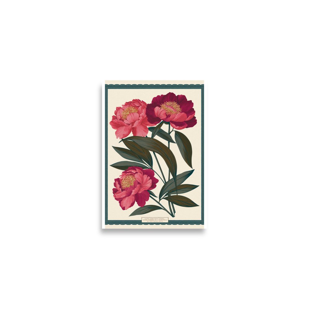 Vintage Peony Botanical Print, Pink Flower Wall Art, Antique Floral Illustration, Victorian Bedroom Decor, Cottage Core Art Print - Image 5