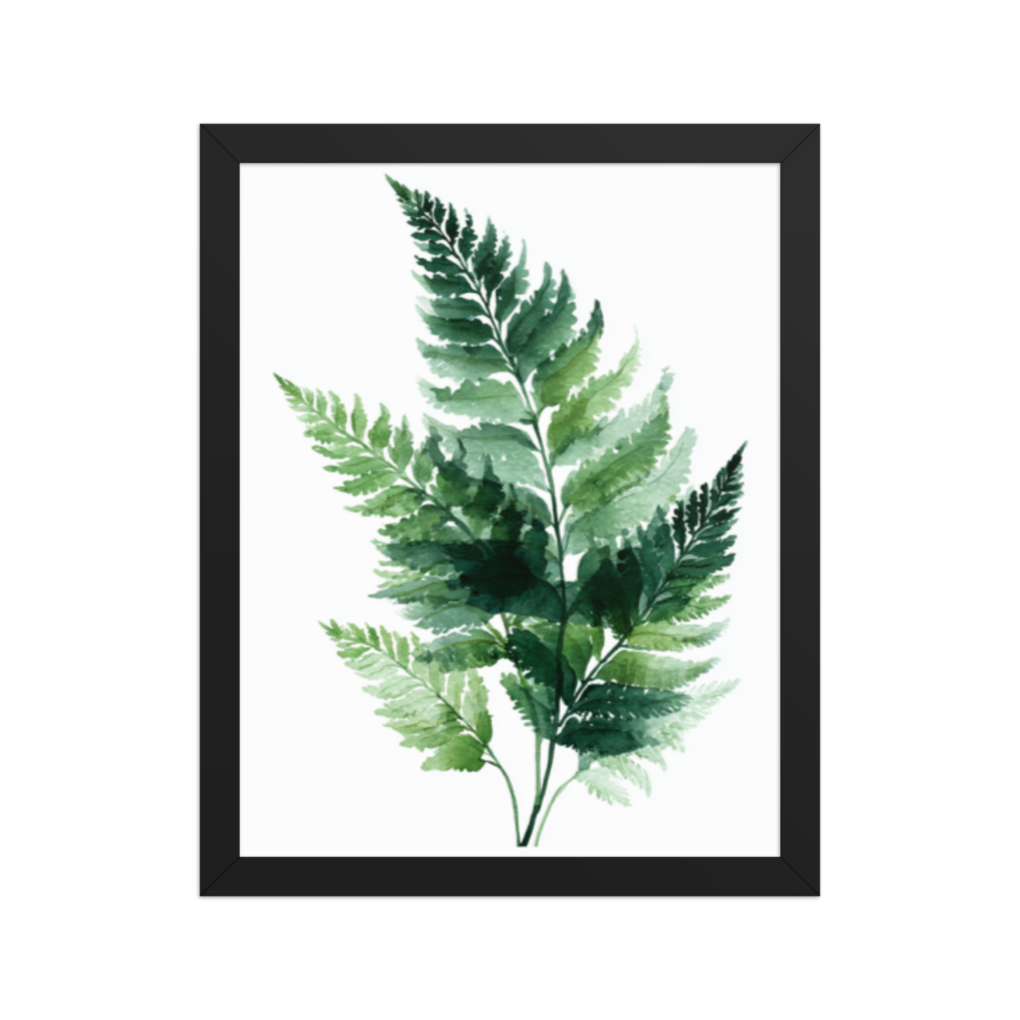 Watercolour Fern Framed Wall Art, Green Botanical Leaf Print, Minimalist Nature Decor - Image 3