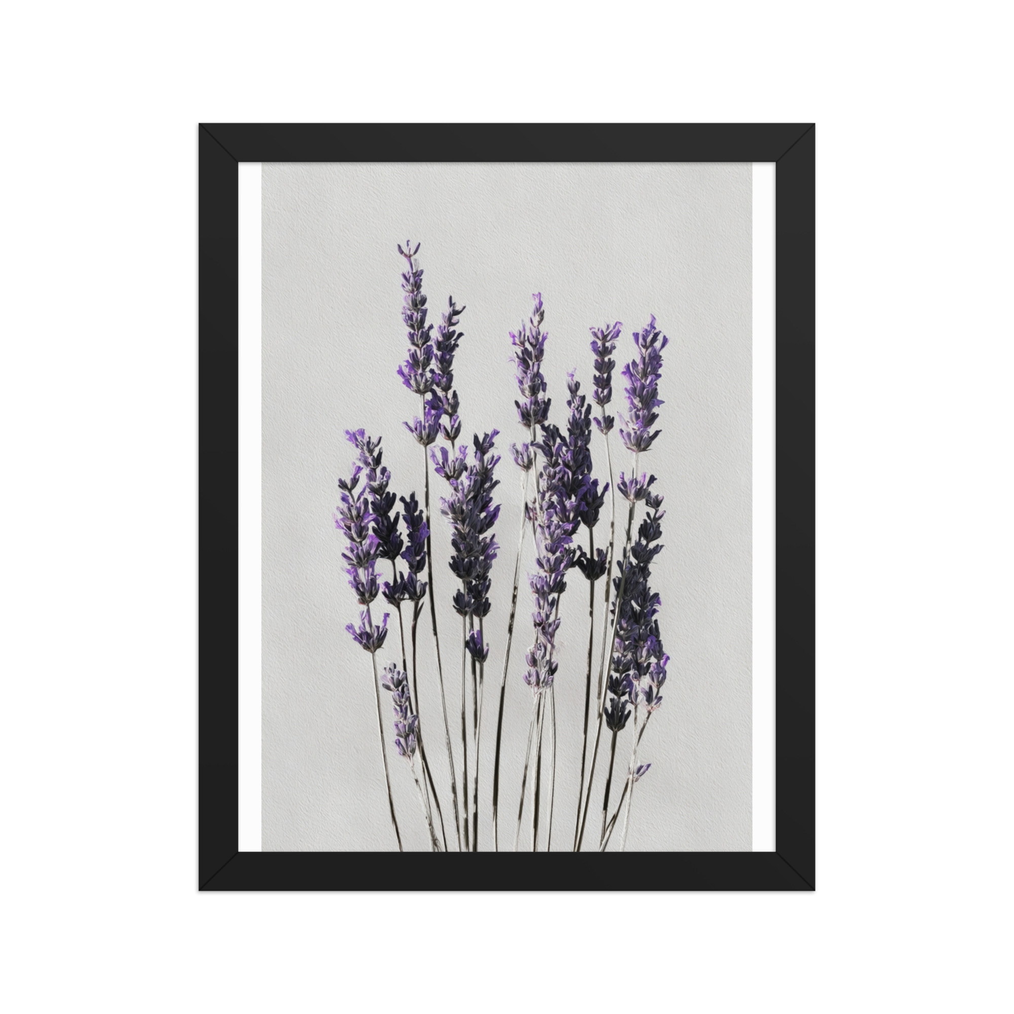 Lavender Framed Wall Art, Purple Floral Botanical Print, Minimalist Bedroom Decor - Image 3
