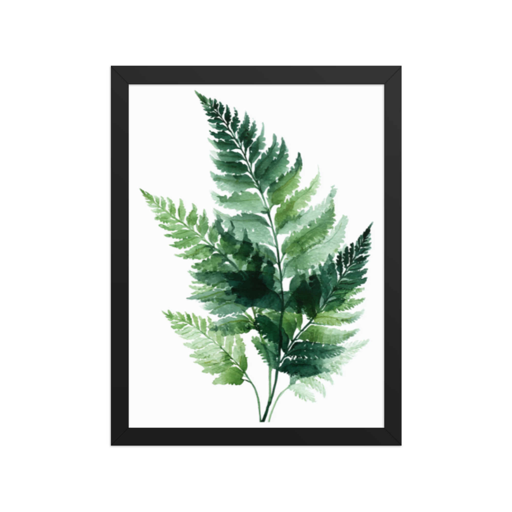 Watercolour Fern Framed Wall Art, Green Botanical Leaf Print, Minimalist Nature Decor - Image 5