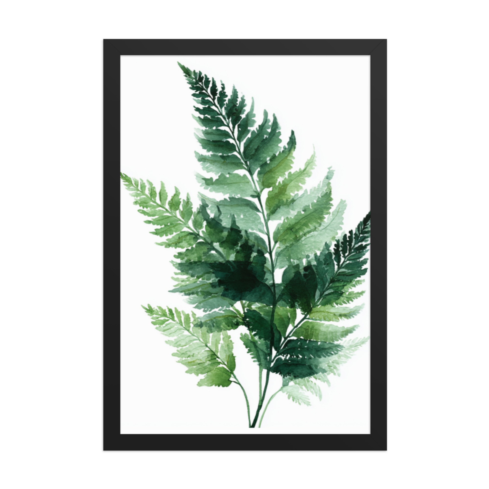 Watercolour Fern Framed Wall Art, Green Botanical Leaf Print, Minimalist Nature Decor - Image 7