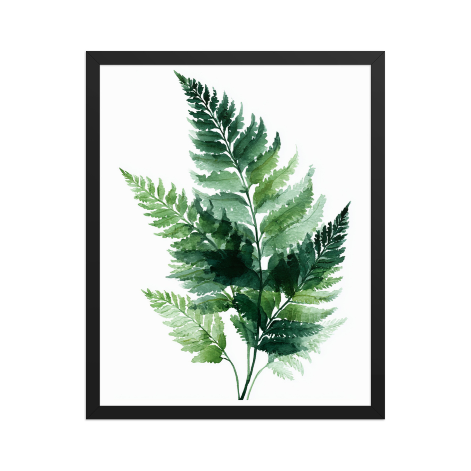 Watercolour Fern Framed Wall Art, Green Botanical Leaf Print, Minimalist Nature Decor - Image 9
