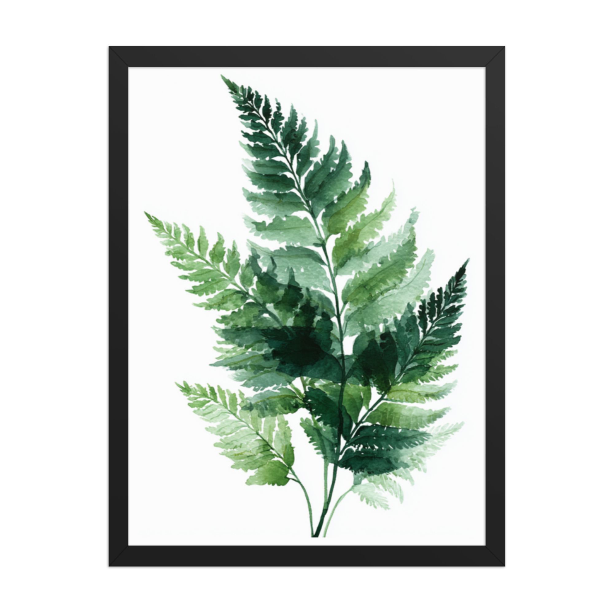 Watercolour Fern Framed Wall Art, Green Botanical Leaf Print, Minimalist Nature Decor - Image 11