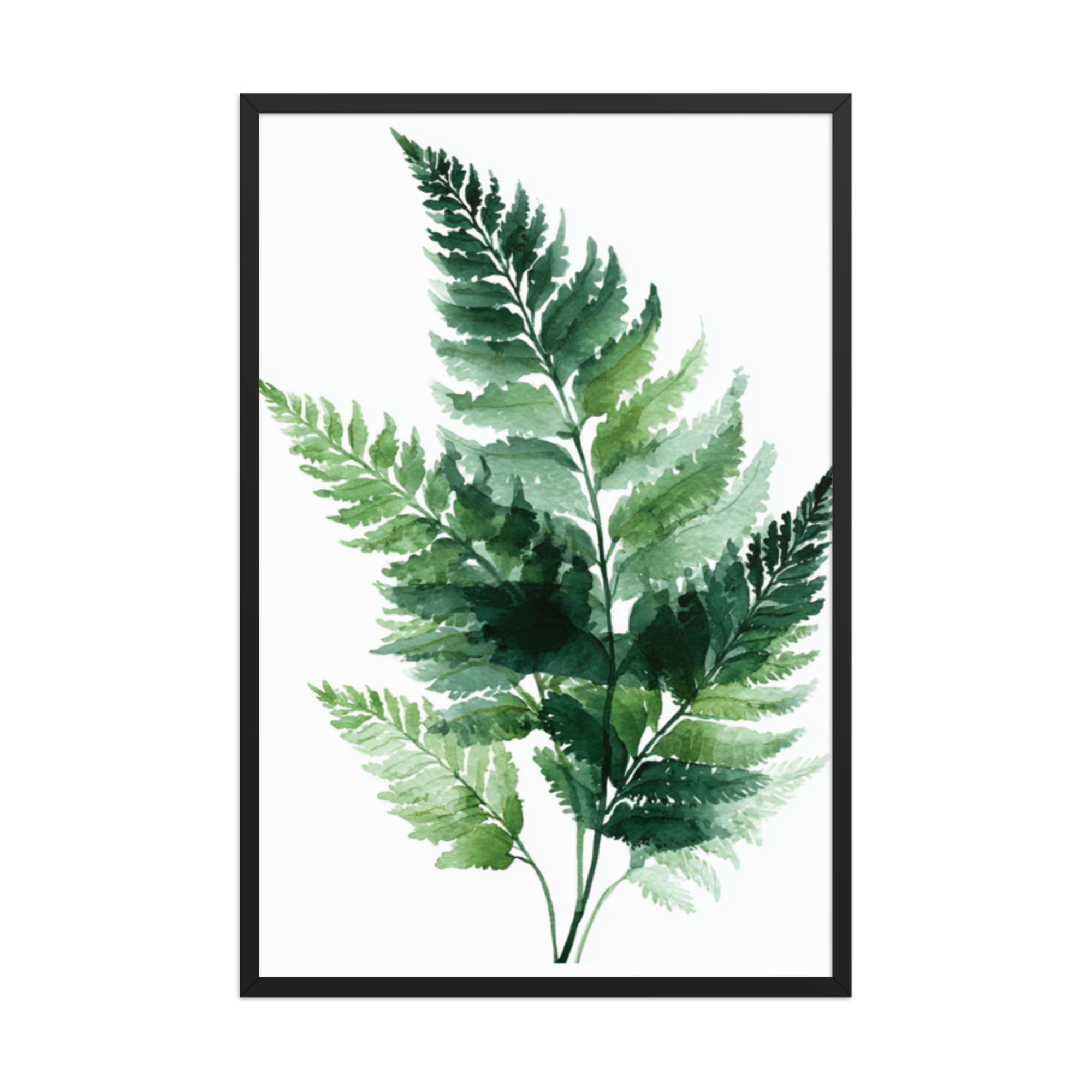 Watercolour Fern Framed Wall Art, Green Botanical Leaf Print, Minimalist Nature Decor - Image 15
