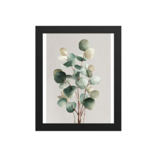 Eucalyptus Framed Wall Art, Sage Green Botanical Leaf Print, Minimalist Boho Decor