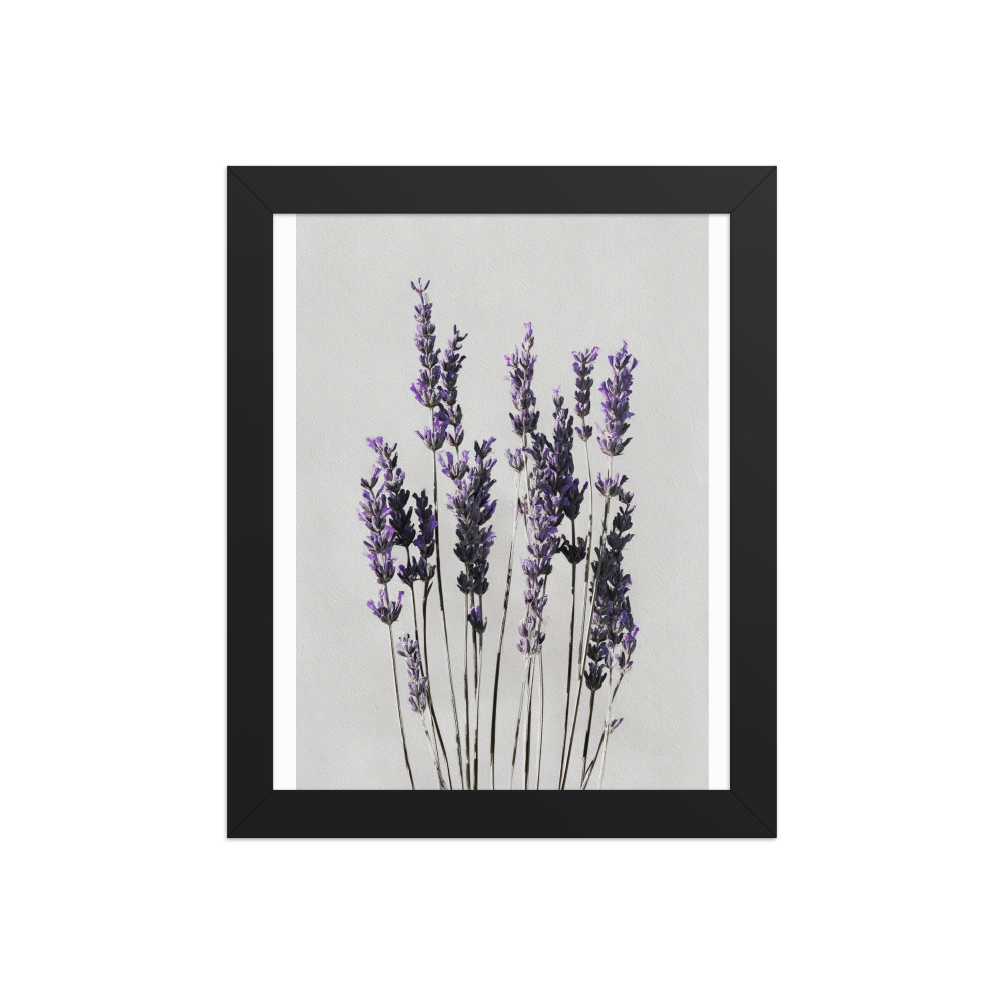 Lavender Framed Wall Art, Purple Floral Botanical Print, Minimalist Bedroom Decor