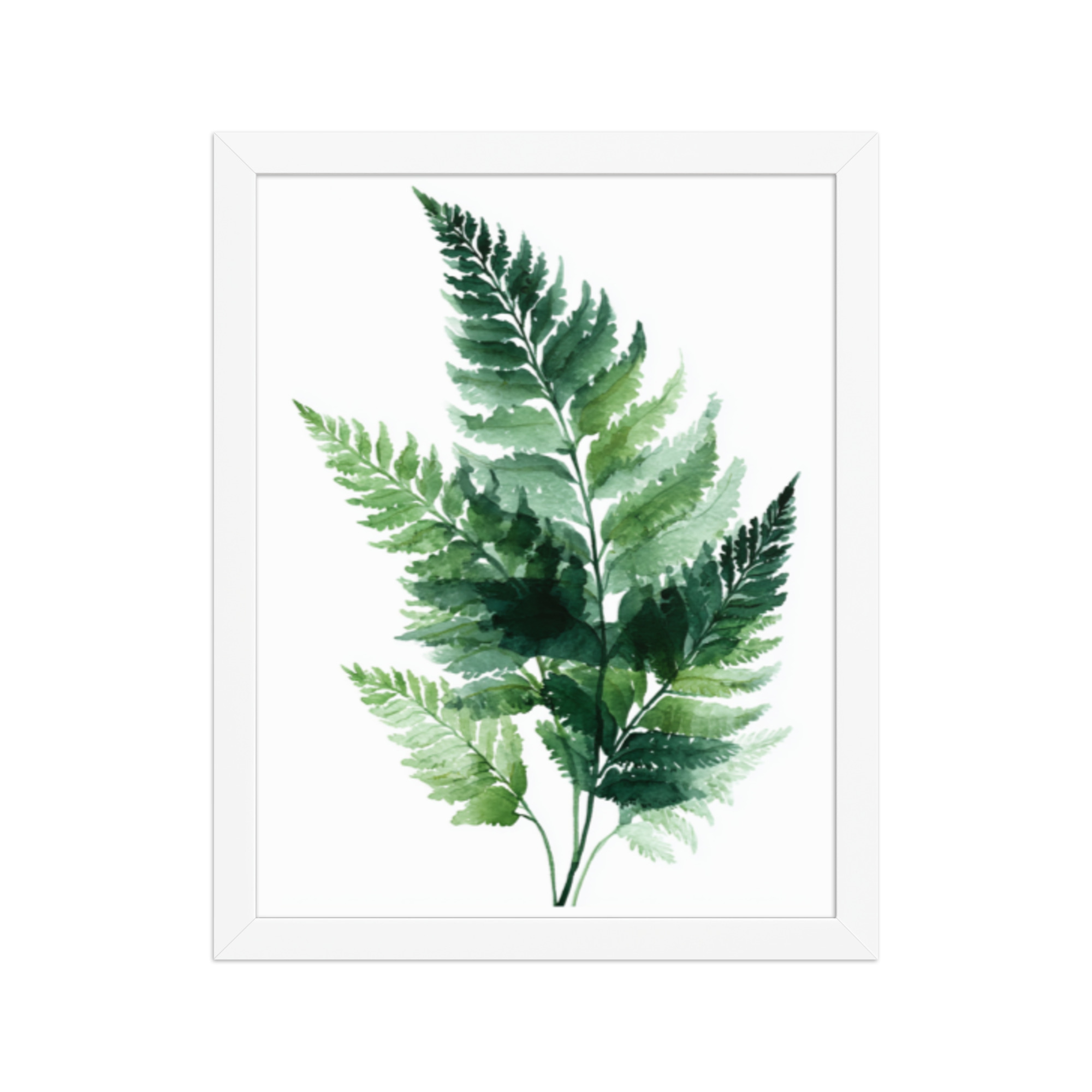 Watercolour Fern Framed Wall Art, Green Botanical Leaf Print, Minimalist Nature Decor - Image 4