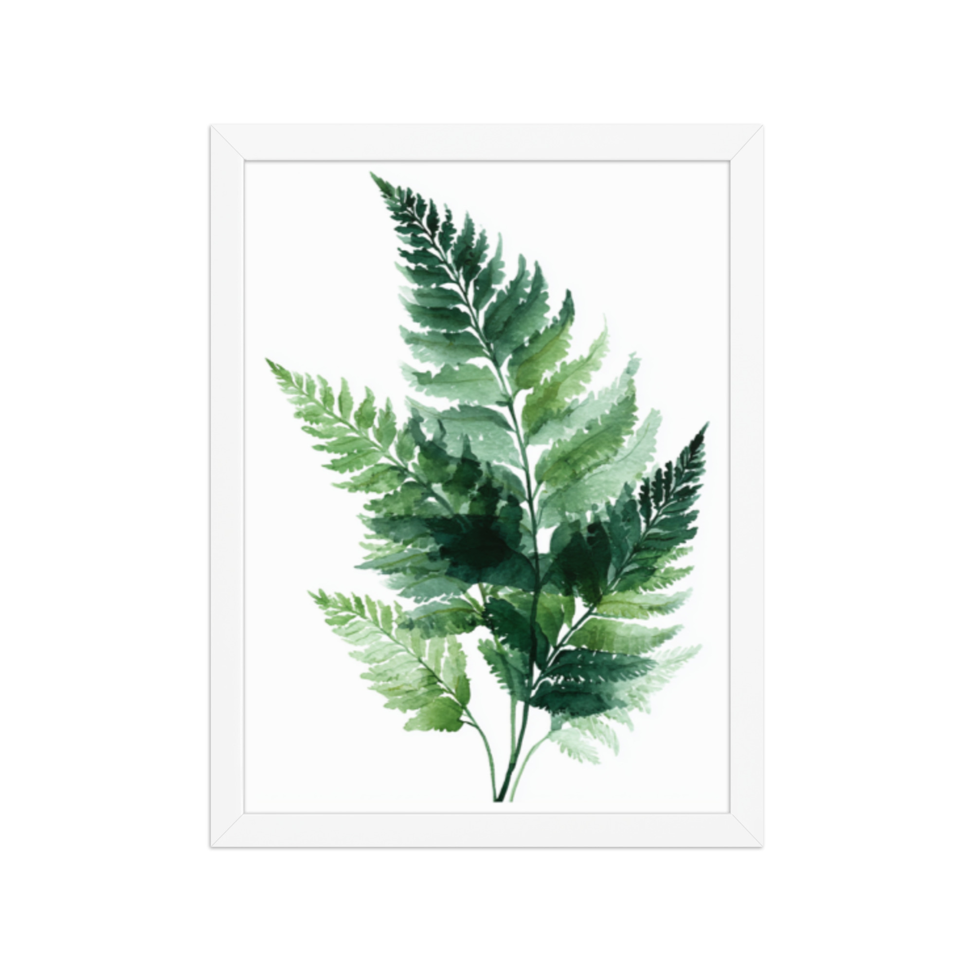 Watercolour Fern Framed Wall Art, Green Botanical Leaf Print, Minimalist Nature Decor - Image 6