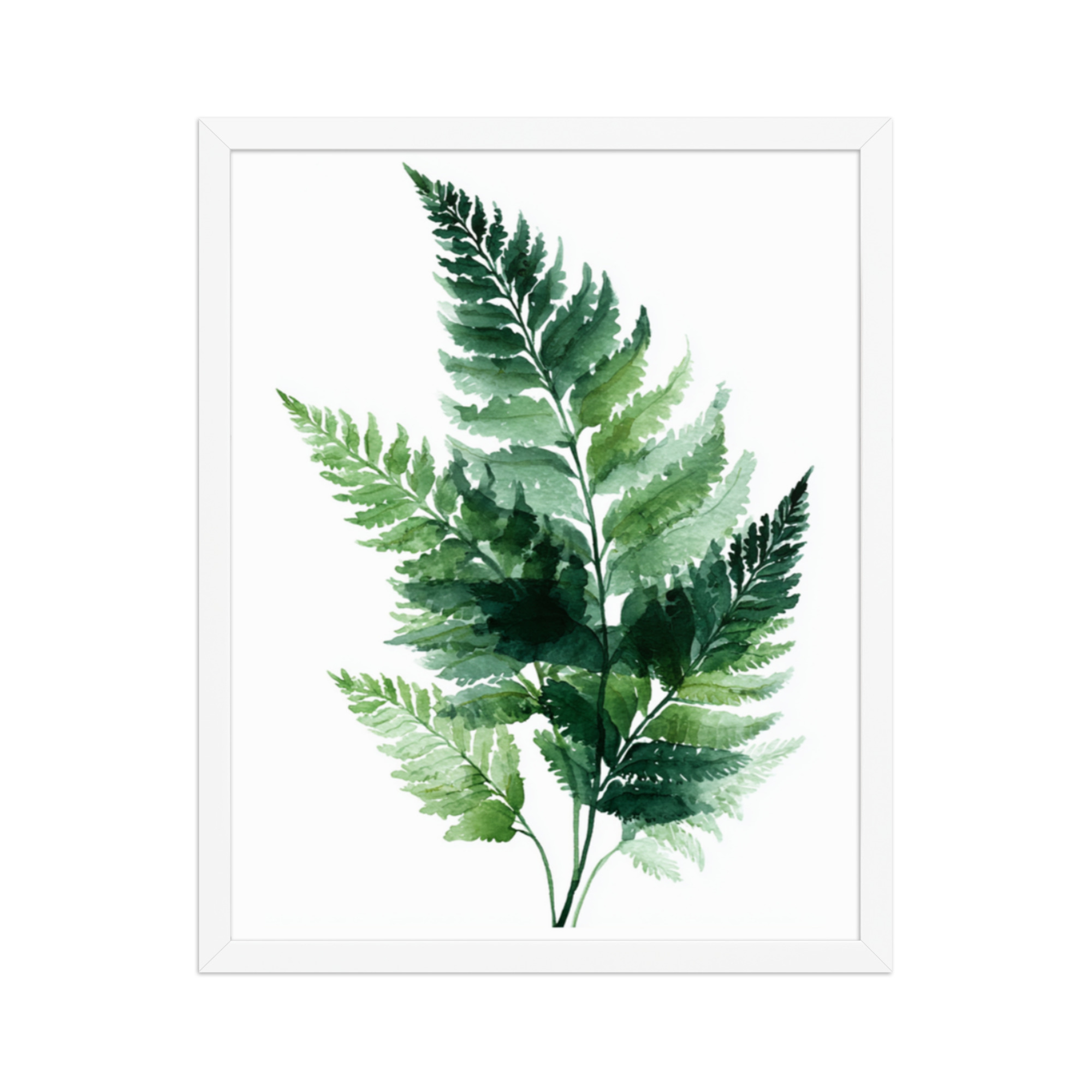 Watercolour Fern Framed Wall Art, Green Botanical Leaf Print, Minimalist Nature Decor - Image 10