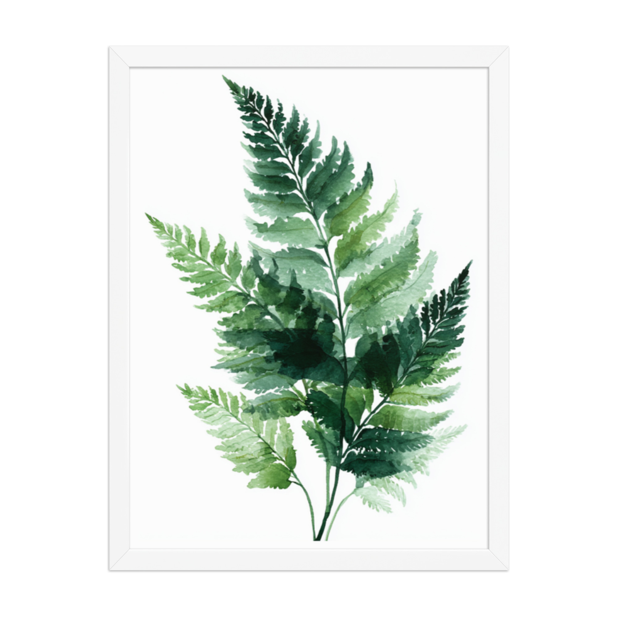 Watercolour Fern Framed Wall Art, Green Botanical Leaf Print, Minimalist Nature Decor - Image 12