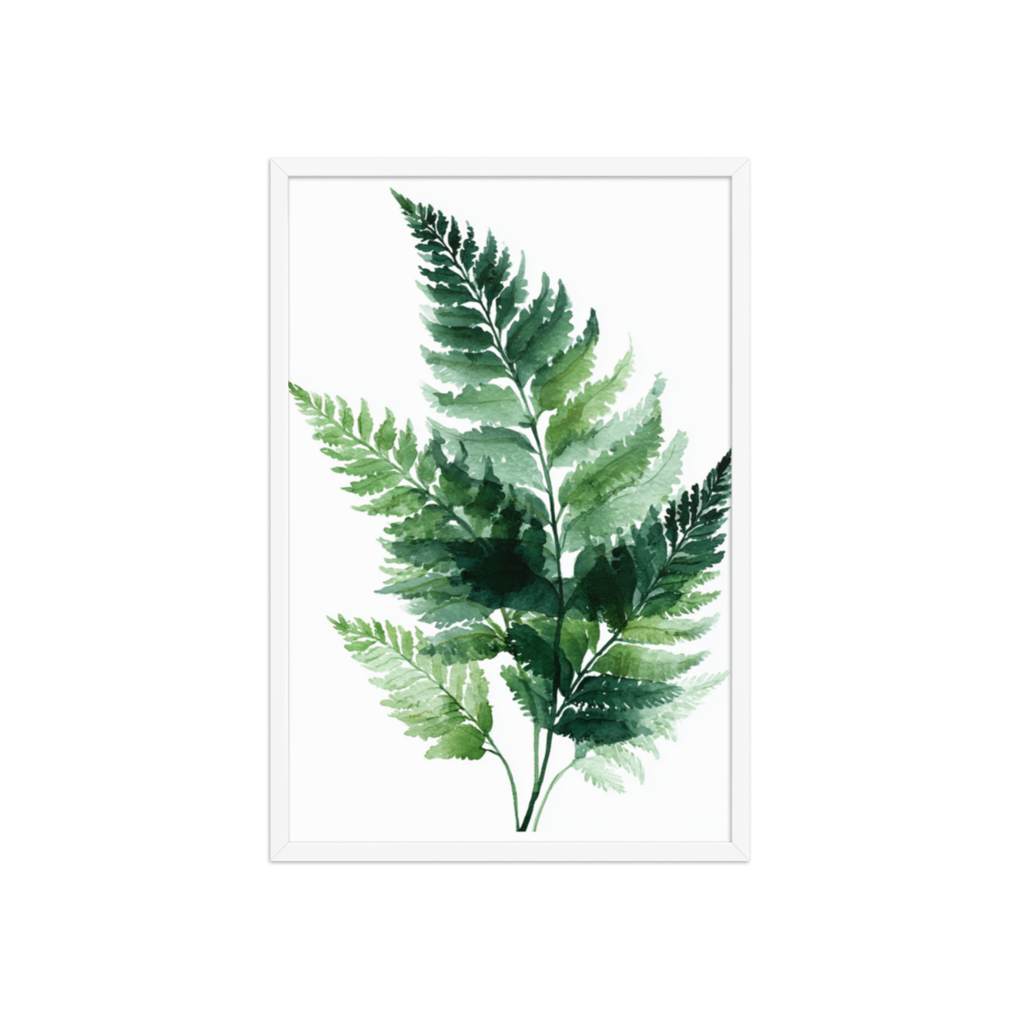 Watercolour Fern Framed Wall Art, Green Botanical Leaf Print, Minimalist Nature Decor - Image 14