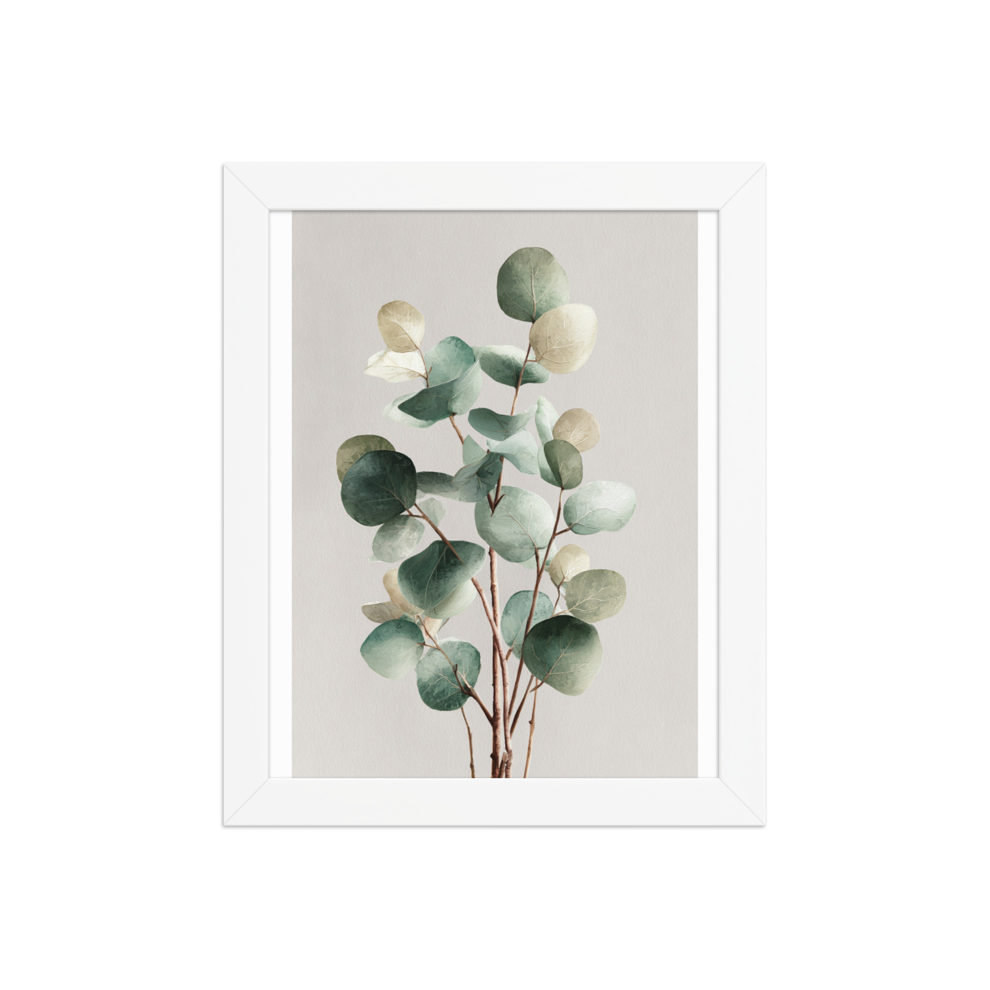 Eucalyptus Framed Wall Art, Sage Green Botanical Leaf Print, Minimalist Boho Decor - Image 2