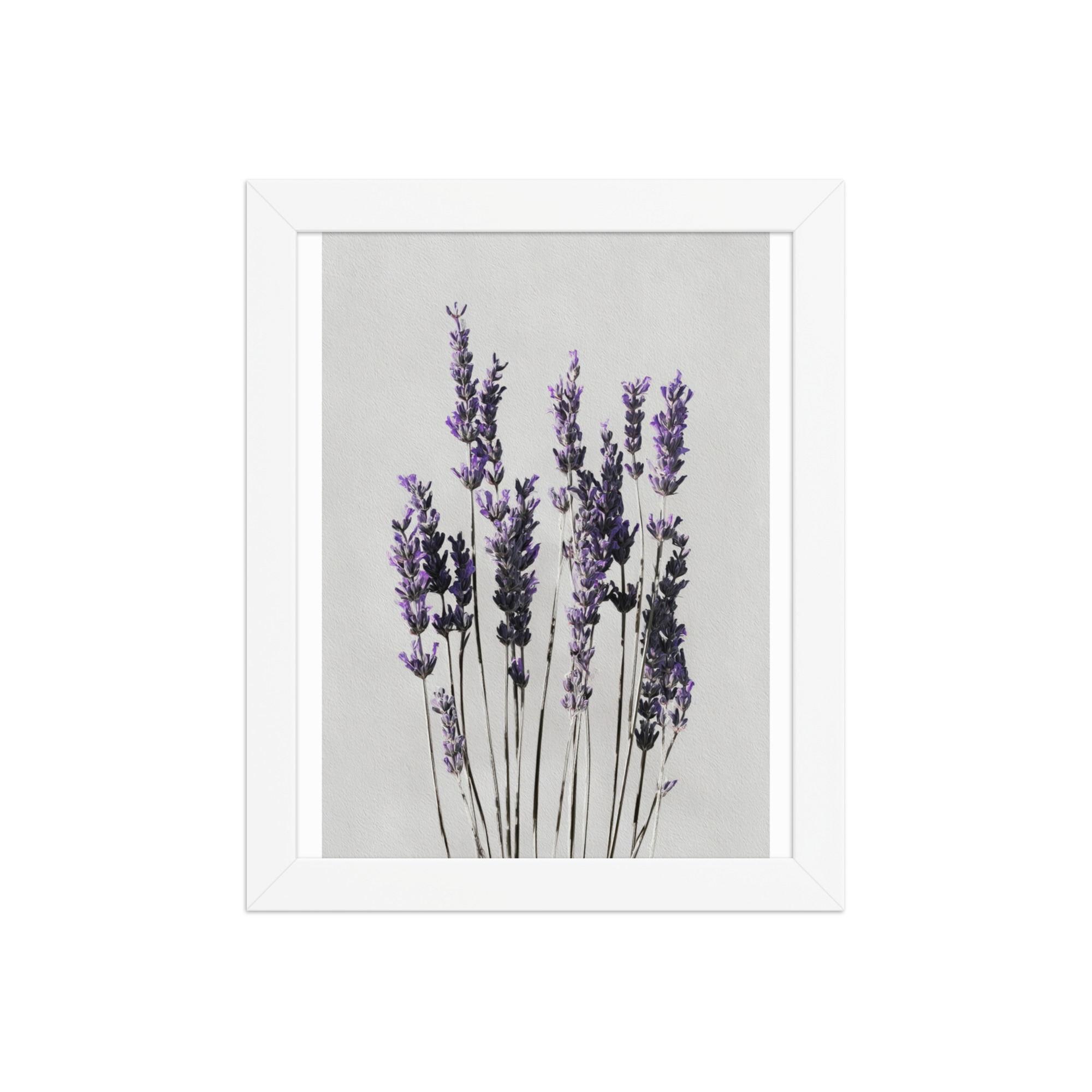 Lavender Framed Wall Art, Purple Floral Botanical Print, Minimalist Bedroom Decor - Image 2
