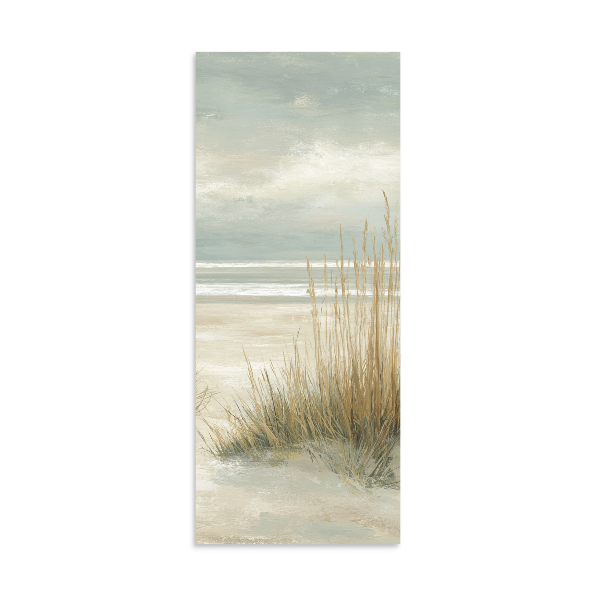 Coastal Dunes Wall Art Print, Neutral Beige Blue Beach Grass, Serene Coastal Seascape Poster - Image 6