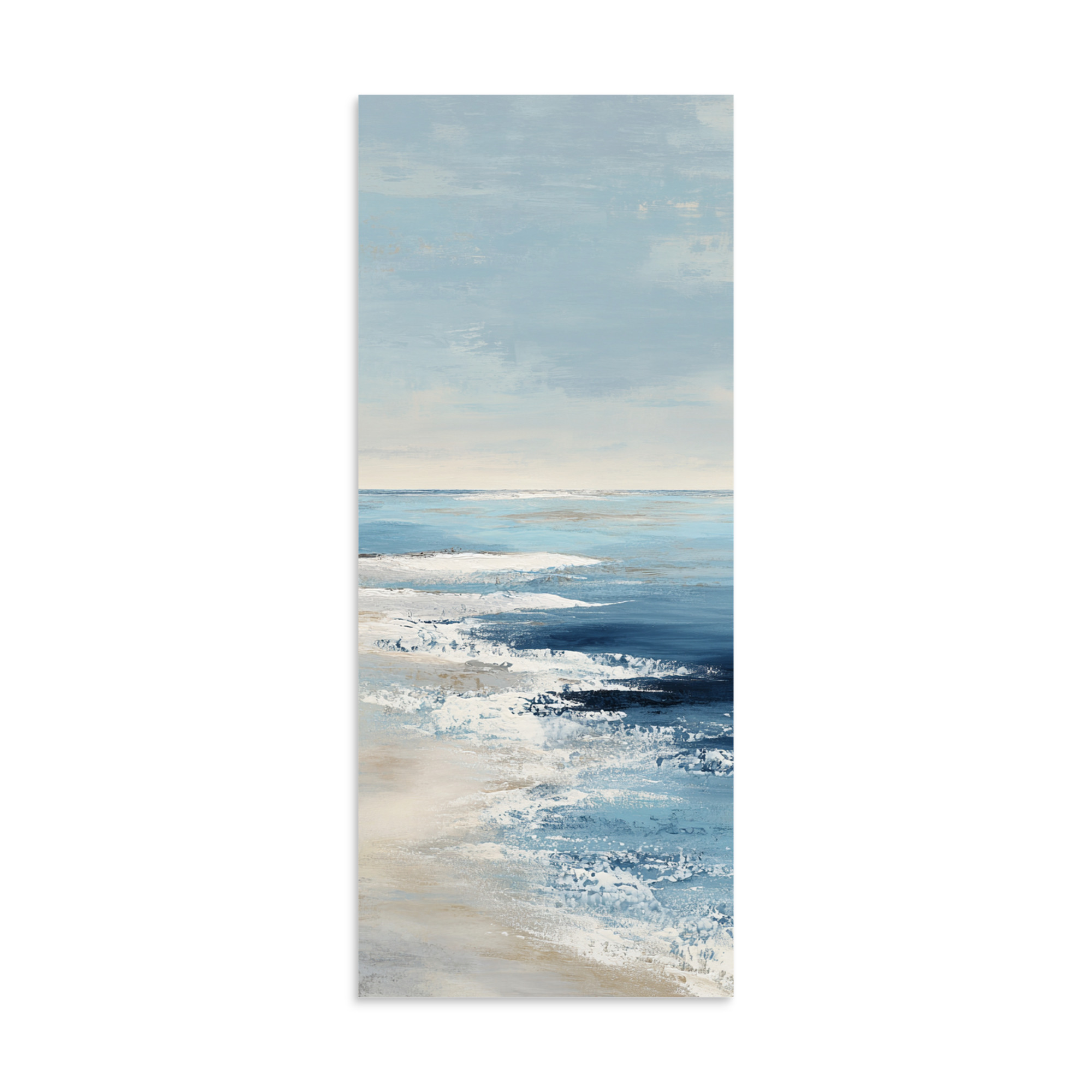 Coastal Beach Waves Wall Art Print, Blue Ocean Sandy Shore, Serene Seascape Poster - Image 5