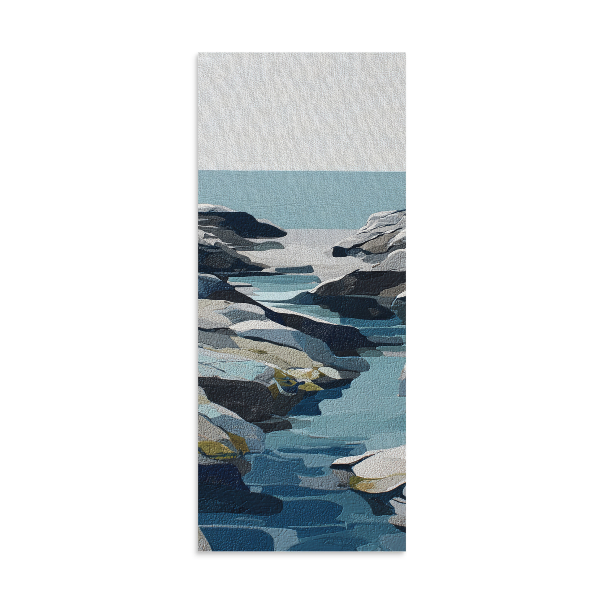 Coastal Rocks Wall Art Print, Turquoise Water Channel Seascape, Modern Rocky Shore Poster - Image 5