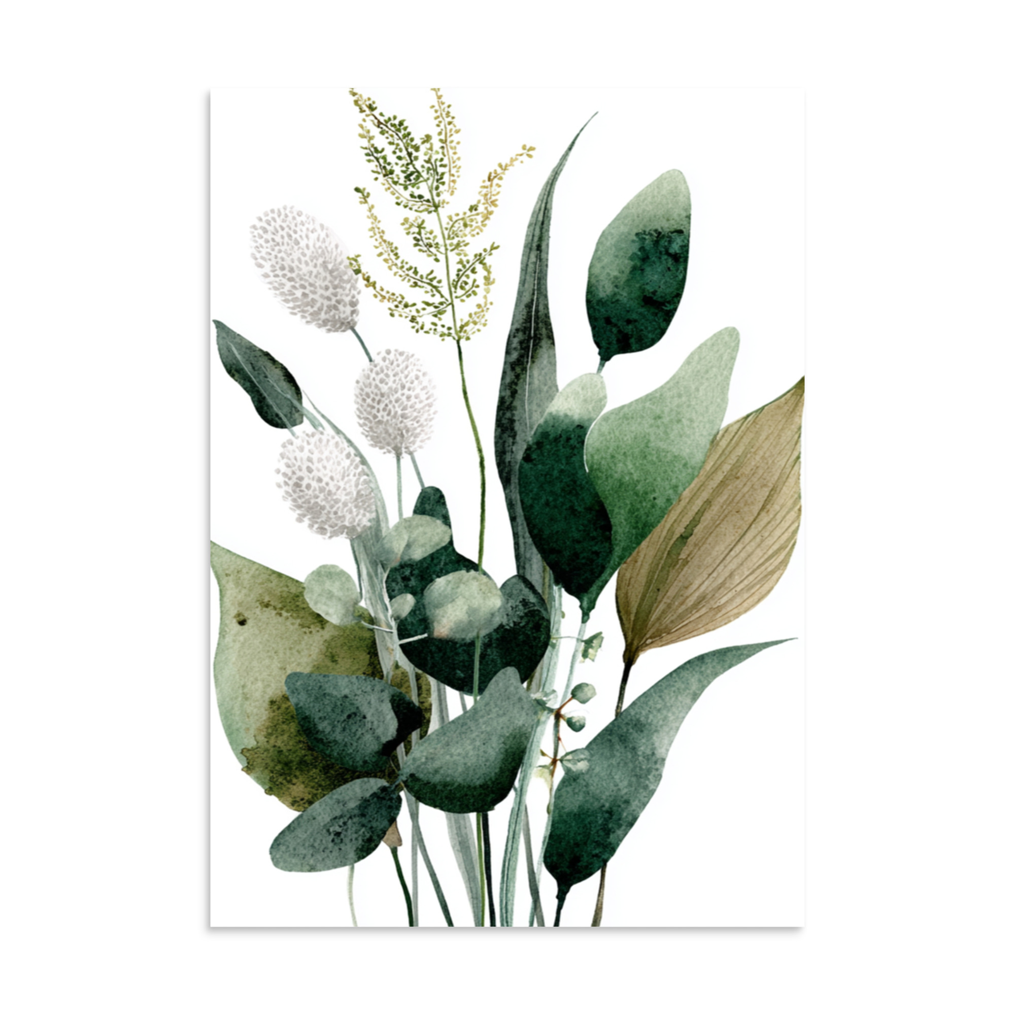 Wild Herb Stems Wall Art Print, Earthy Green Botanical Illustration, Minimalist Kitchen Decor - Image 2