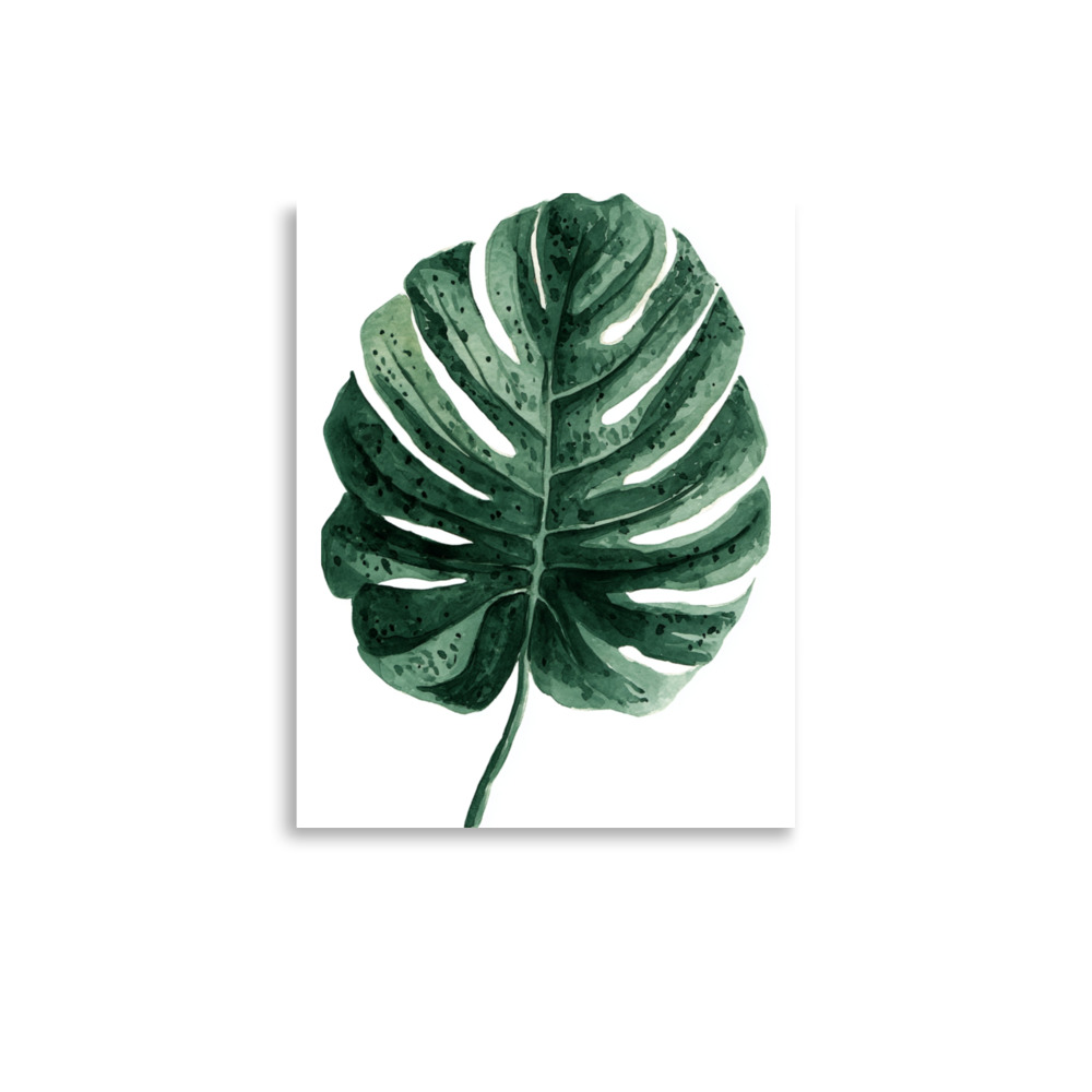Monstera Leaf Wall Art Print, Deep Green Tropical Botanical Illustration, Modern Home Decor - Image 7