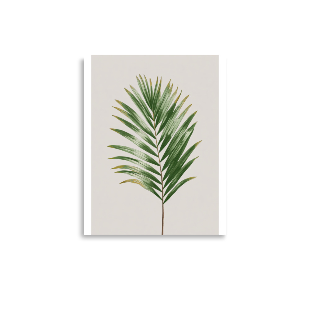 Palm Leaf Wall Art Print, Minimalist Green Tropical Botanical Illustration, Coastal Boho Decor - Image 7