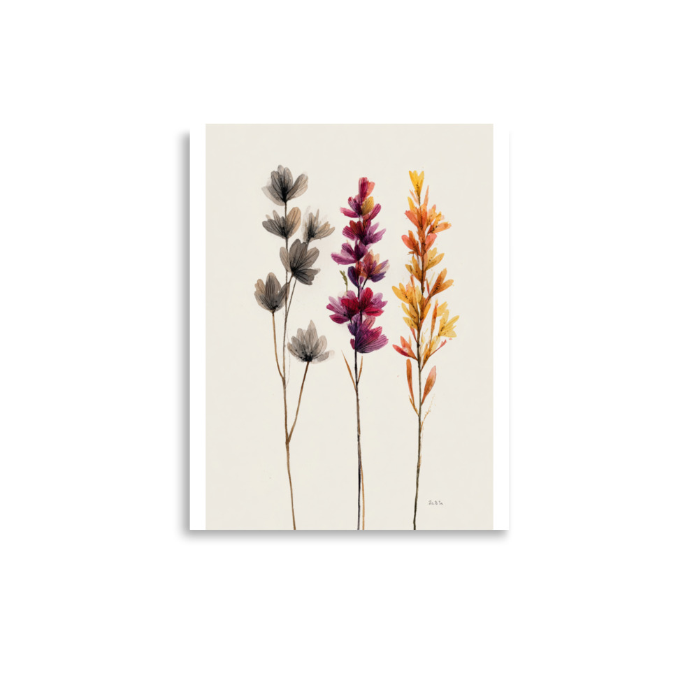 Wildflower Stems Wall Art Print, Minimalist Botanical Floral Illustration, Neutral Boho Decor - Image 7