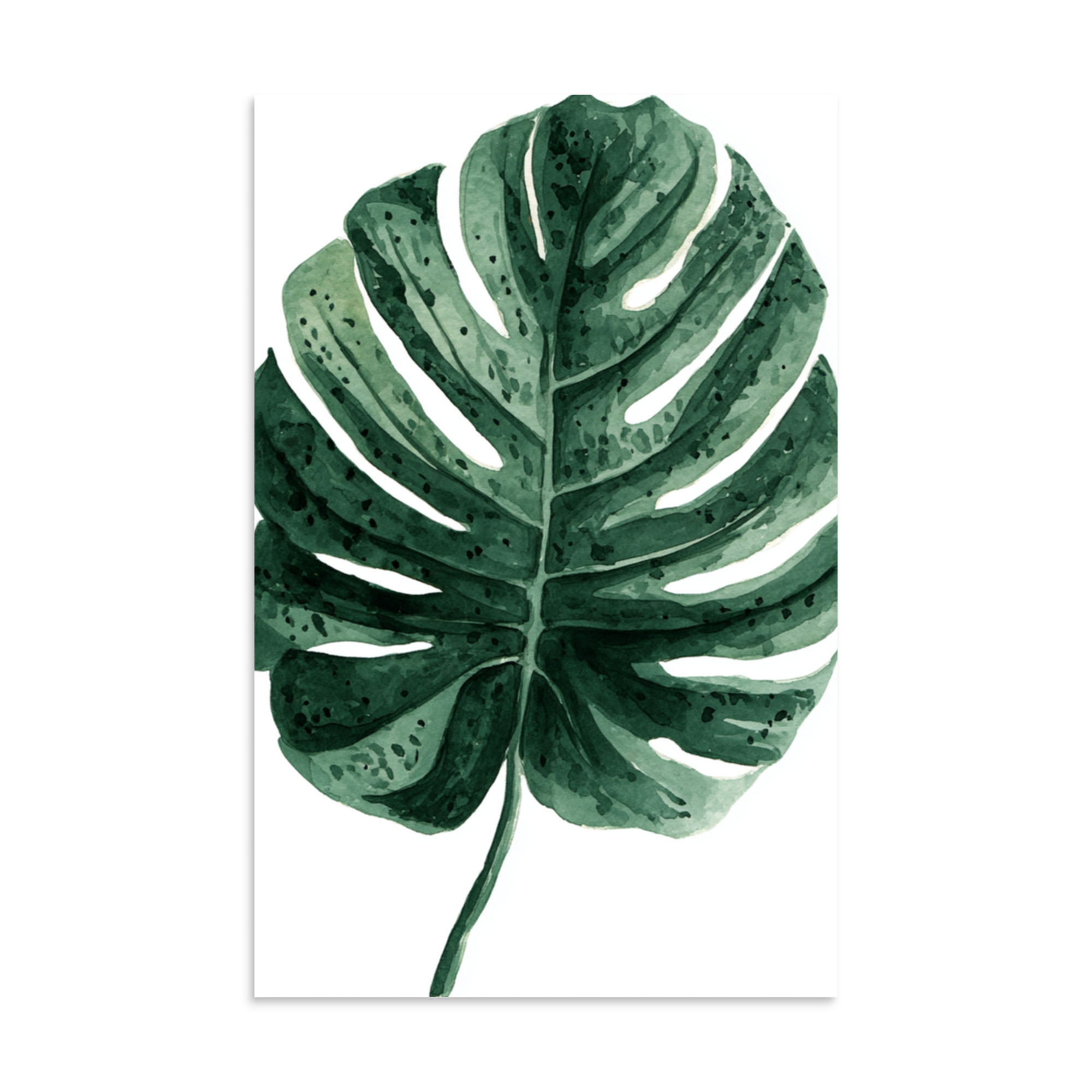 Monstera Leaf Wall Art Print, Deep Green Tropical Botanical Illustration, Modern Home Decor - Image 8