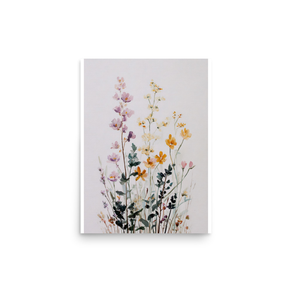 Wildflower Wall Art Print, Colourful Botanical Meadow Illustration, Spring Boho Decor - Image 9