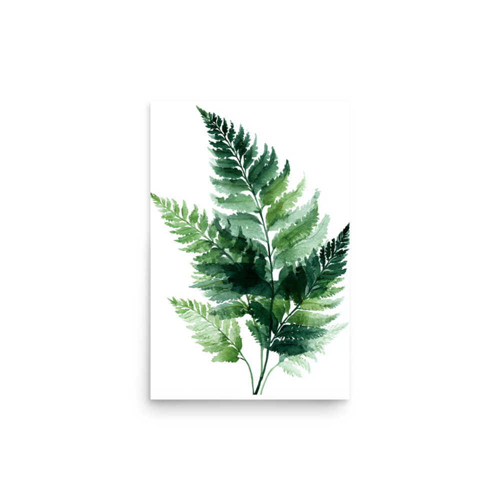 Watercolour Fern Wall Art Print, Green Botanical Leaf Illustration, Minimalist Nature Poster - Image 9