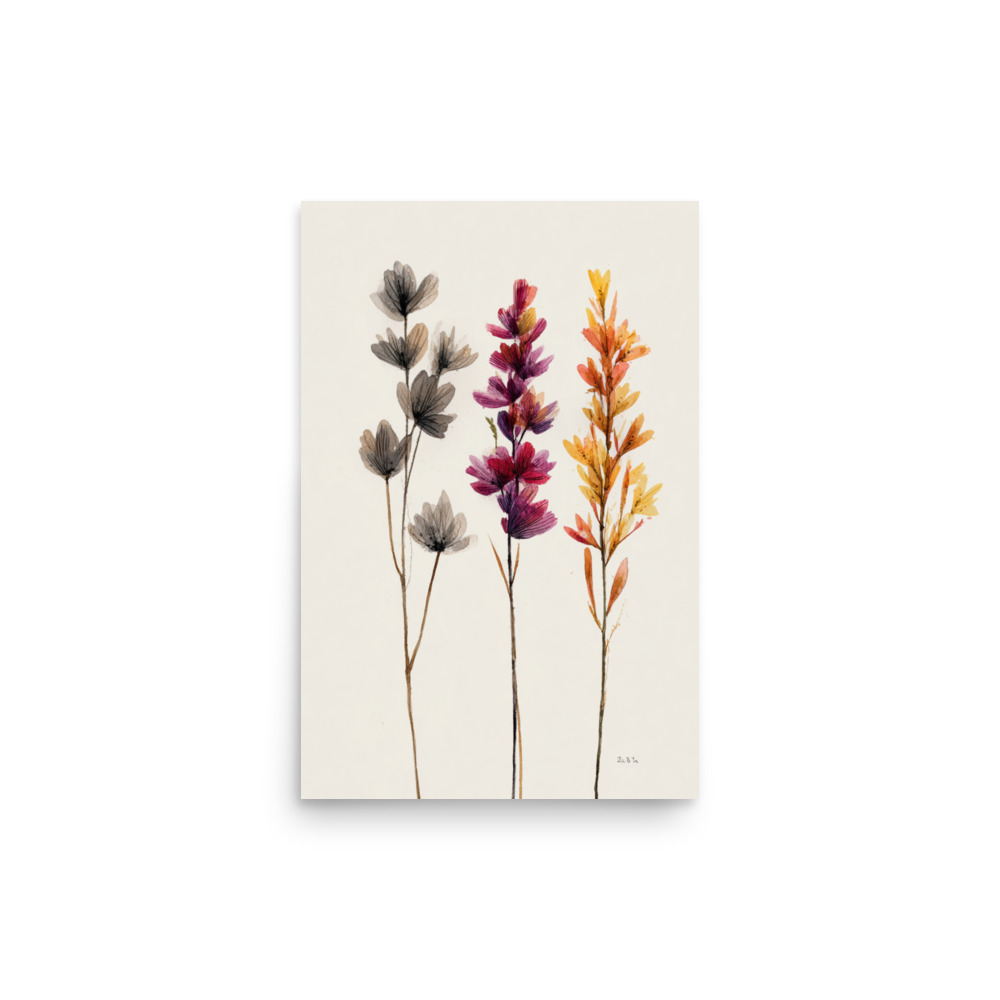Wildflower Stems Wall Art Print, Minimalist Botanical Floral Illustration, Neutral Boho Decor - Image 10