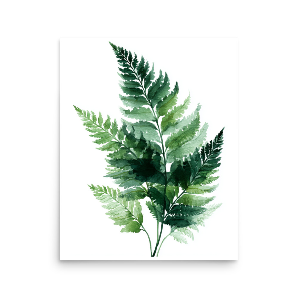 Watercolour Fern Wall Art Print, Green Botanical Leaf Illustration, Minimalist Nature Poster - Image 10