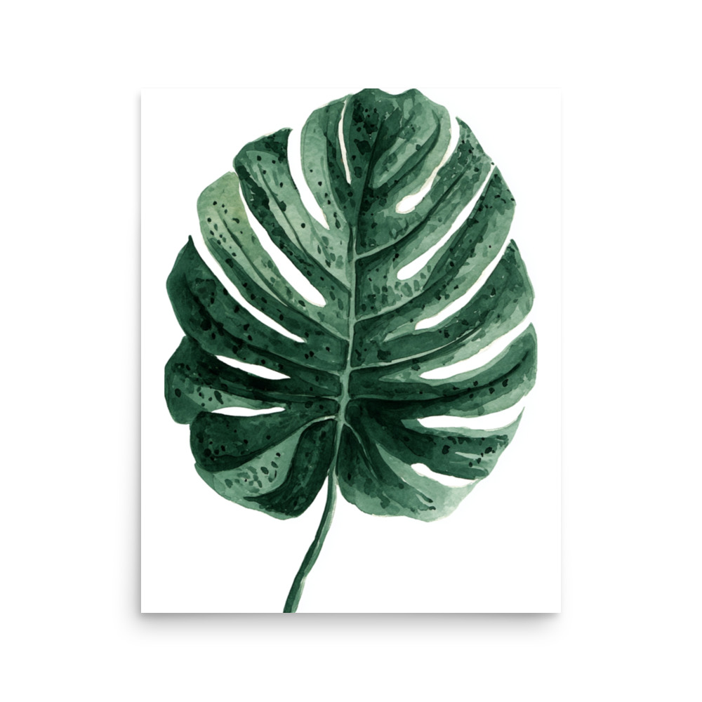 Monstera Leaf Wall Art Print, Deep Green Tropical Botanical Illustration, Modern Home Decor - Image 11