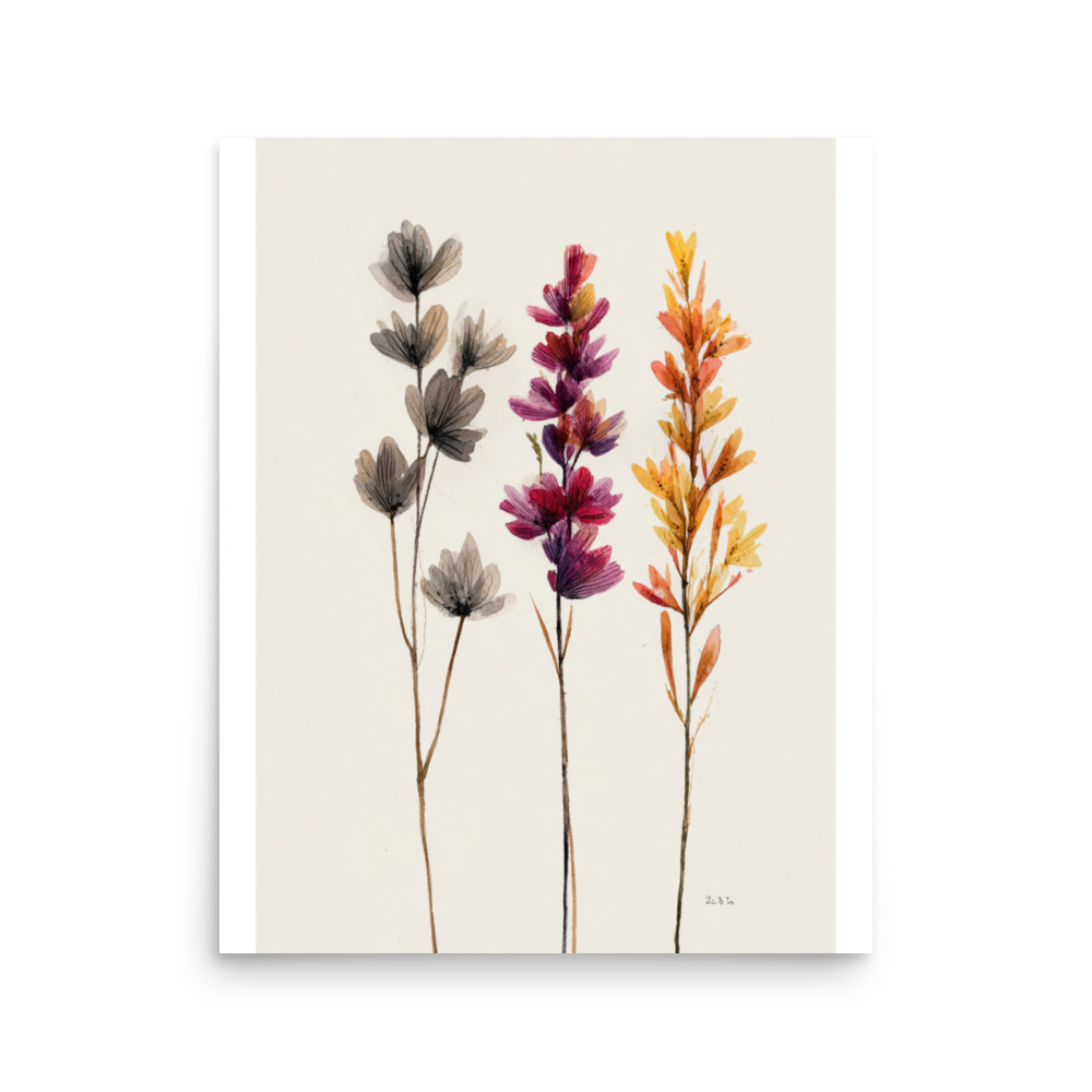 Wildflower Stems Wall Art Print, Minimalist Botanical Floral Illustration, Neutral Boho Decor - Image 11