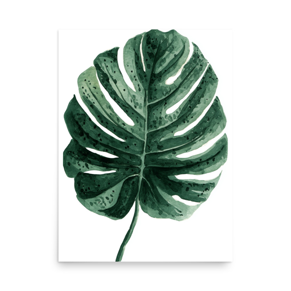 Monstera Leaf Wall Art Print, Deep Green Tropical Botanical Illustration, Modern Home Decor - Image 13