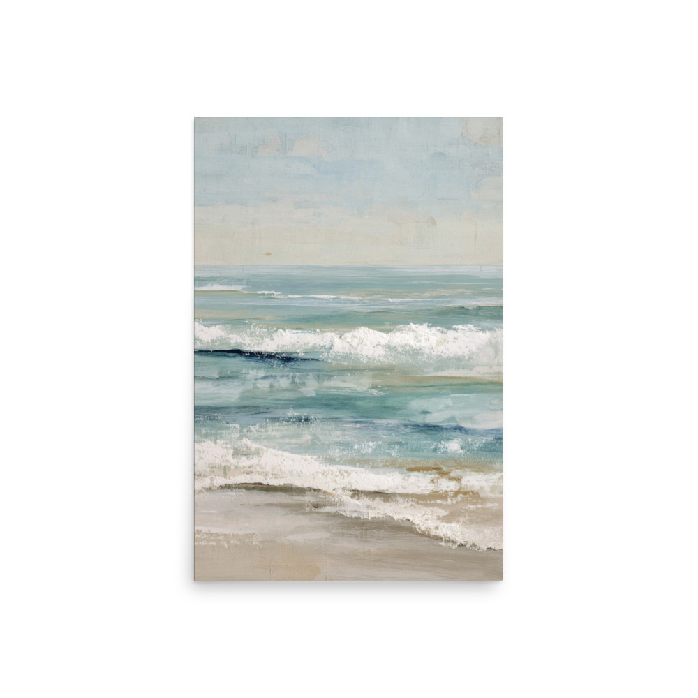 Coastal Ocean Waves Wall Art Print, Serene Beach Seascape, Calm Blue Sea Shore Poster - Image 15