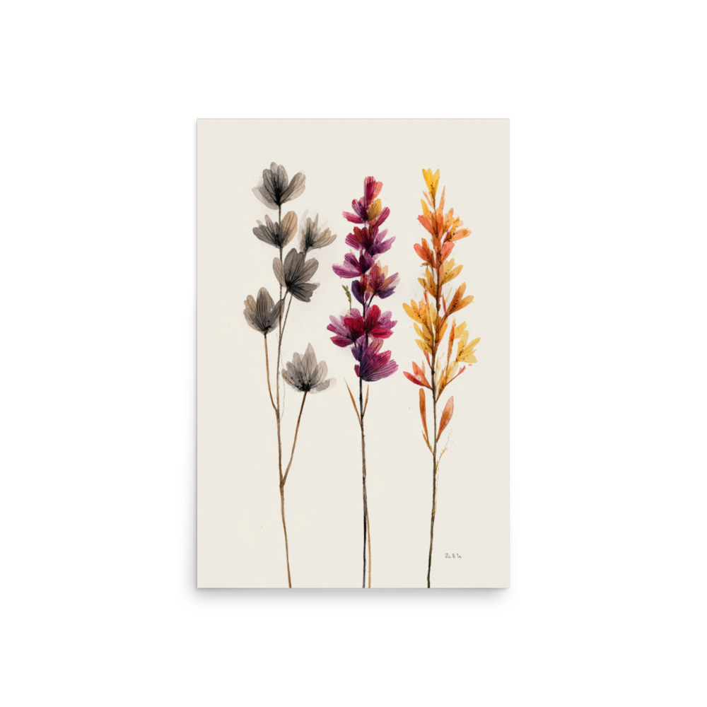 Wildflower Stems Wall Art Print, Minimalist Botanical Floral Illustration, Neutral Boho Decor - Image 17