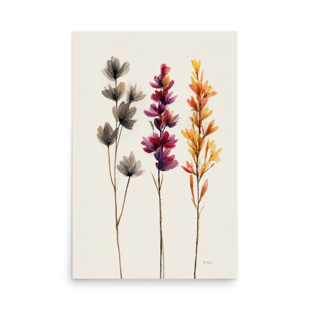 Wildflower Stems Wall Art Print, Minimalist Botanical Floral Illustration, Neutral Boho Decor - Image 20